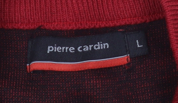 Mens UK Size L Pierre Cardin Red 1/2 Zip Sweatshirt