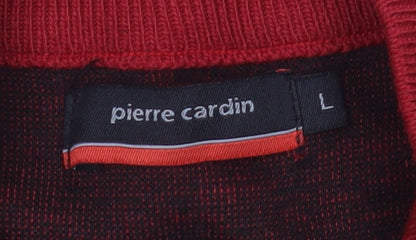 Mens UK Size L Pierre Cardin Red 1/2 Zip Sweatshirt