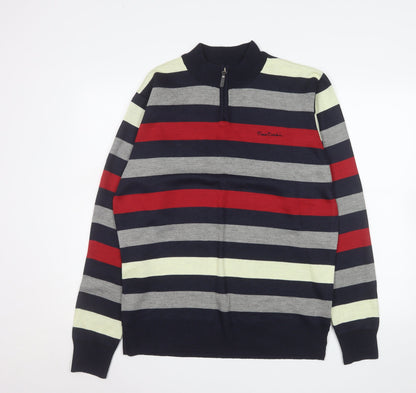Mens UK Size L Pierre Cardin Multicoloured 1/2 Zip Sweatshirt