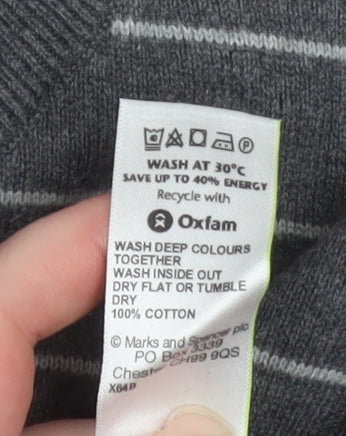 Mens UK Size L Marks and Spencer Grey Pullover Sweatshirt