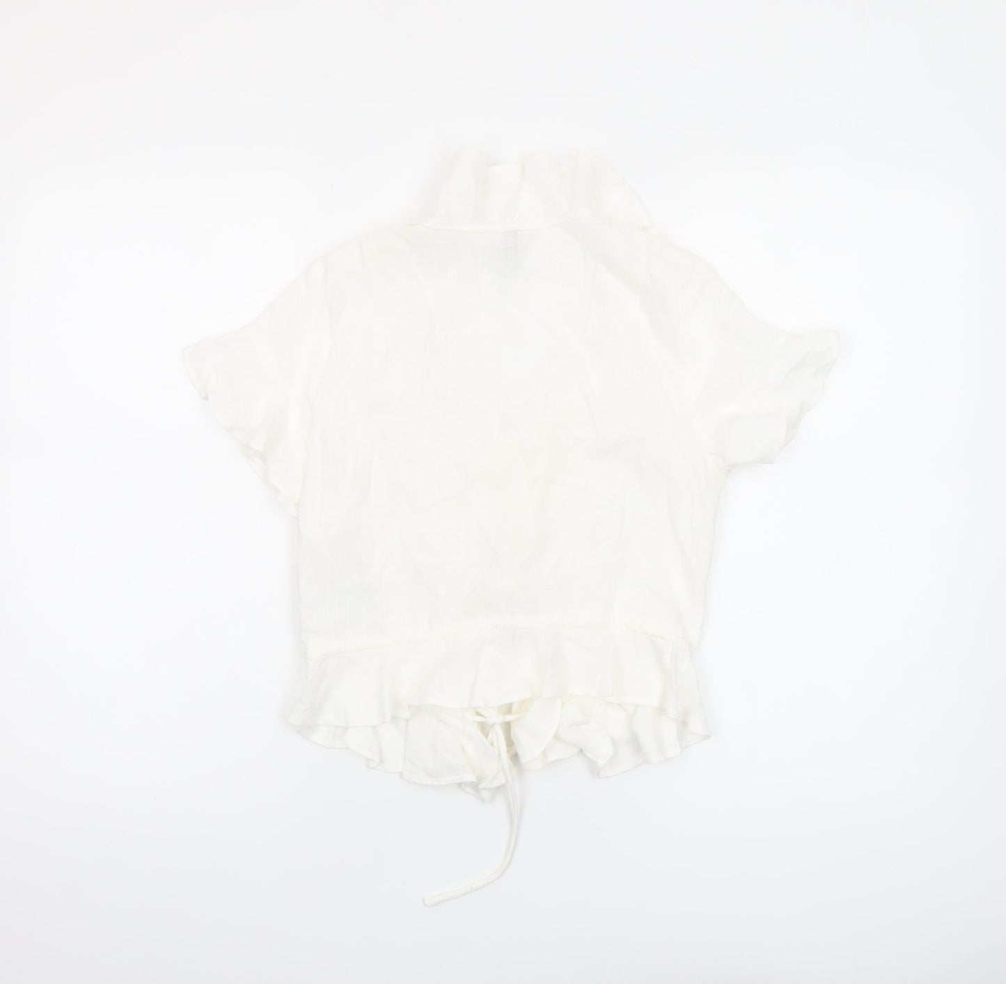 Womens UK Size 8 H&M Ivory Cropped Blouse