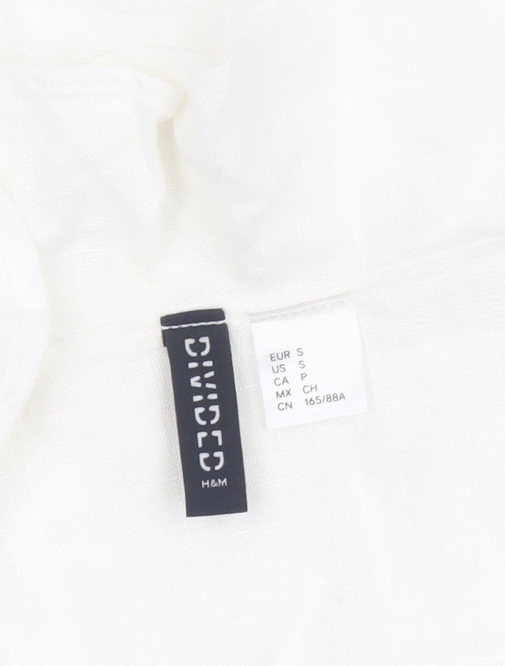 Womens UK Size 8 H&M Ivory Cropped Blouse