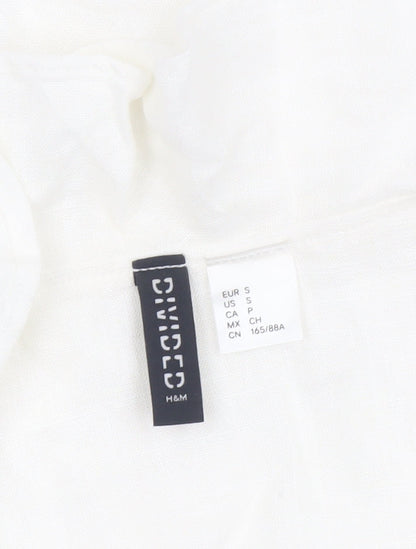 Womens UK Size 8 H&M Ivory Cropped Blouse