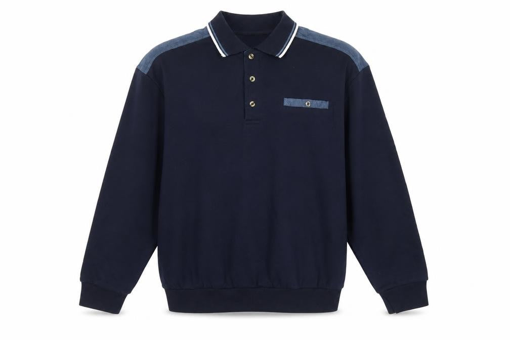 Mens UK Size M Pegasus Blue Henley Sweatshirt