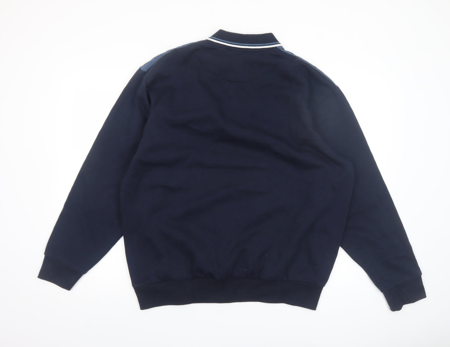 Mens UK Size M Pegasus Blue Henley Sweatshirt