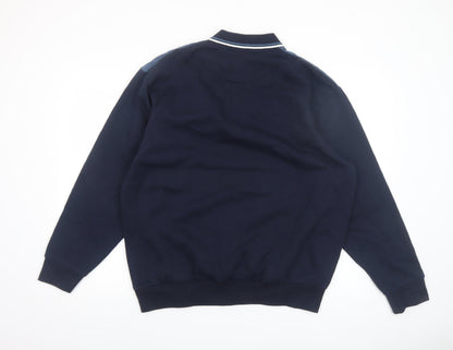 Mens UK Size M Pegasus Blue Henley Sweatshirt