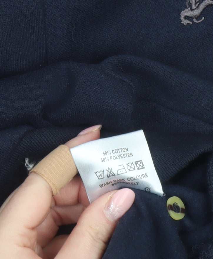 Mens UK Size M Pegasus Blue Henley Sweatshirt