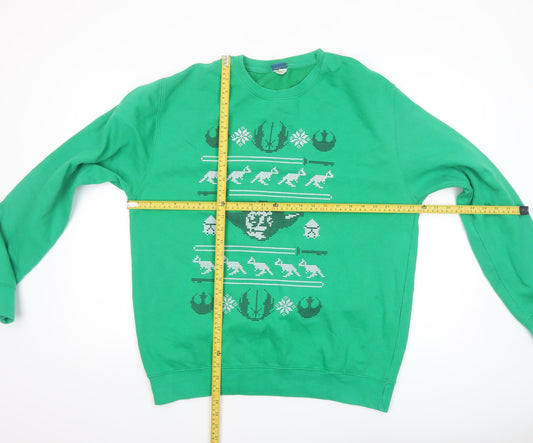 Mens UK Size L Star Wars Green Pullover Sweatshirt