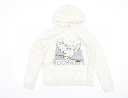Girls UK Size 13-14 Years Harry Potter White Pullover Hoodie