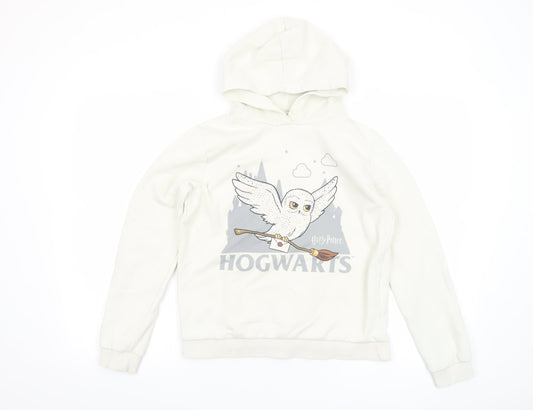 Girls UK Size 13-14 Years Harry Potter White Pullover Hoodie