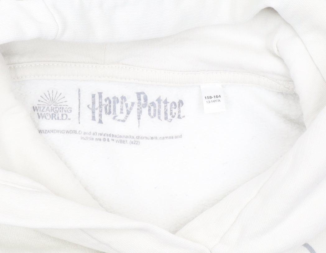 Girls UK Size 13-14 Years Harry Potter White Pullover Hoodie
