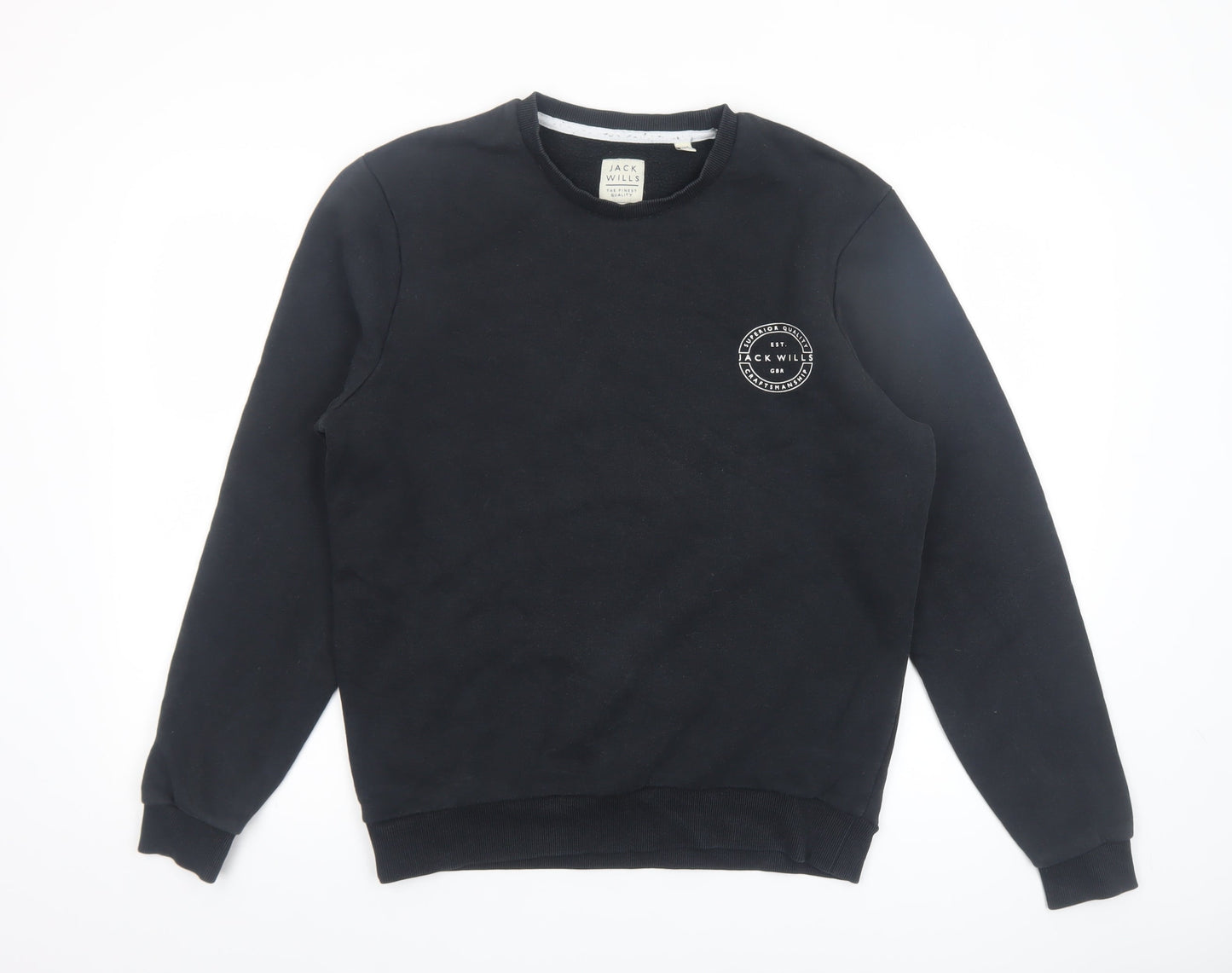 Mens UK Size M Jack Wills Black Pullover Sweatshirt