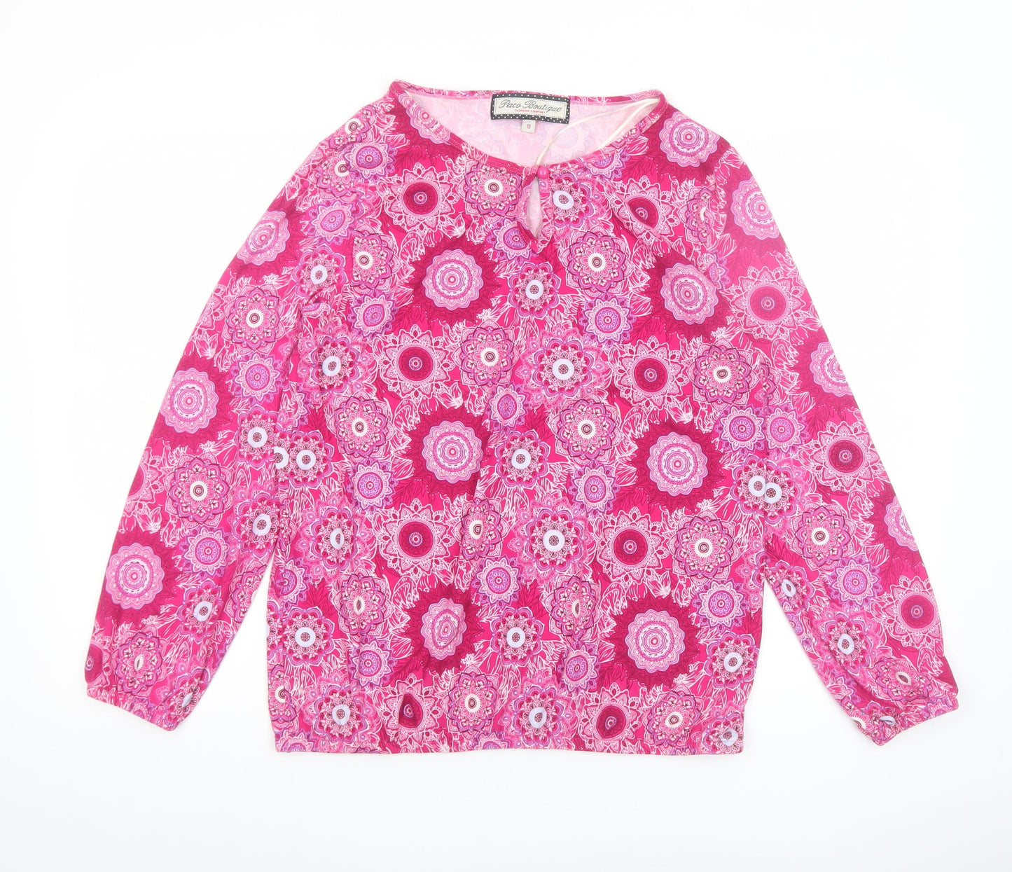Womens UK Size 10 Paco Boutique Pink Tunic Blouse