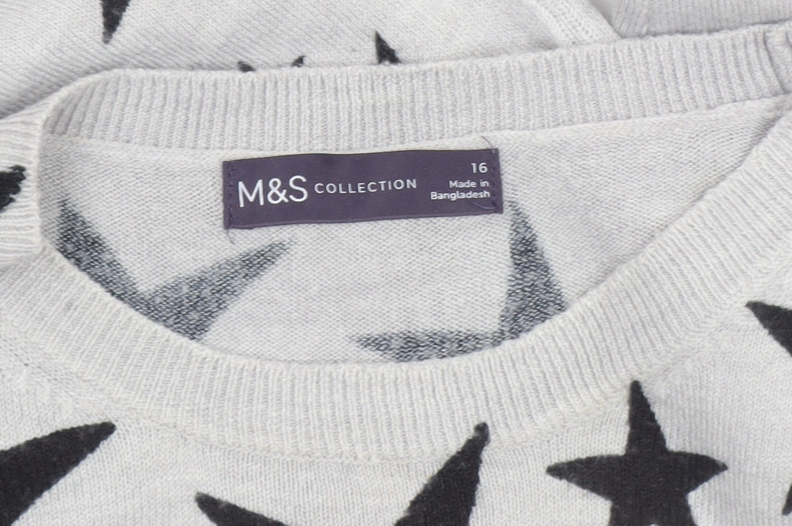 Womens UK Size 16 Marks and Spencer Grey Pullover Jumper