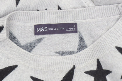 Womens UK Size 16 Marks and Spencer Grey Pullover Jumper