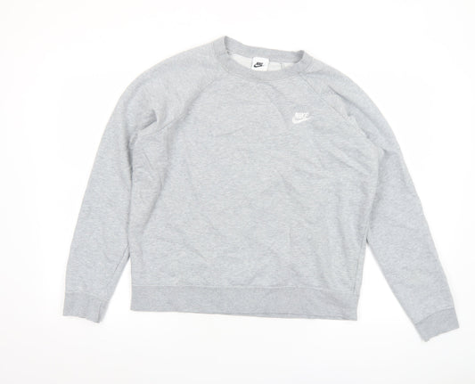 Womens UK Size L Nike Grey Pullover Sweatshirt