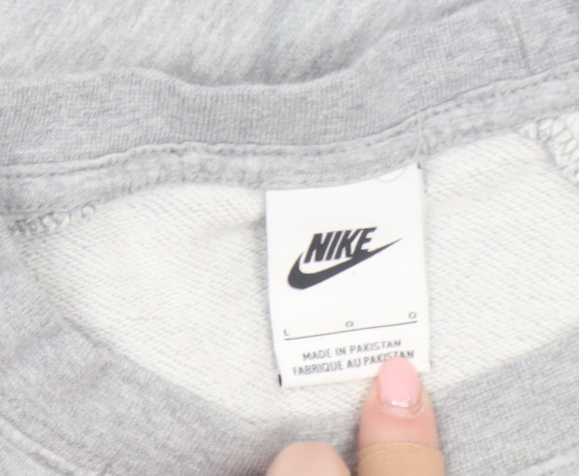 Womens UK Size L Nike Grey Pullover Sweatshirt