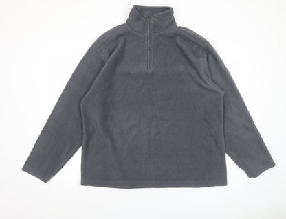 E-Bound Mens Grey Fleece 1/4 Zip Pullover Sweatshirt XL