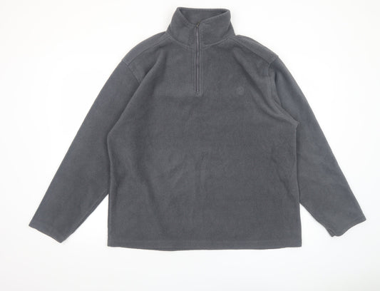 E-Bound Mens Grey Fleece 1/4 Zip Pullover Sweatshirt XL