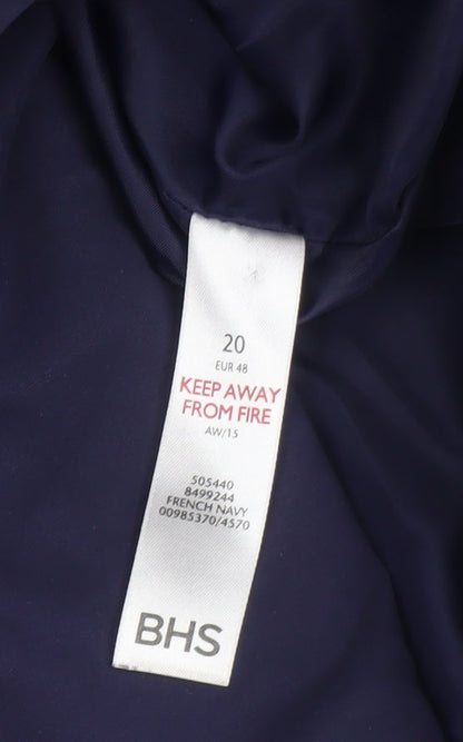 Womens UK Size 20 BHS Blue Parka Coat