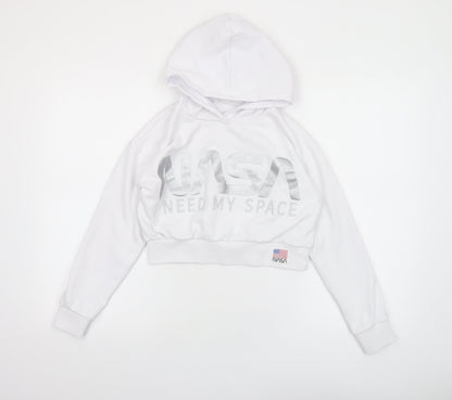 Girls UK Size 13-14 Years Cool Club White Pullover Hoodie