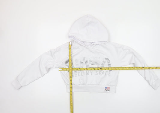 Girls UK Size 13-14 Years Cool Club White Pullover Hoodie