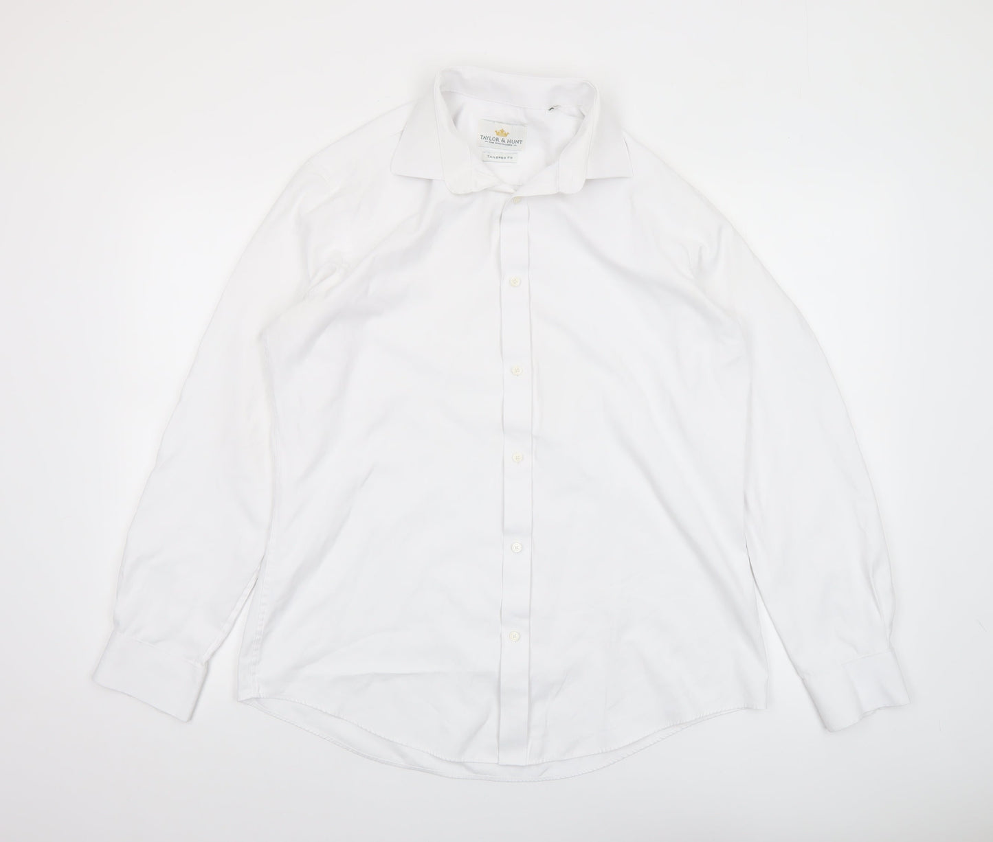 Mens UK Collar Size 16 Taylor & Hunt Smart White  Dress Shirt