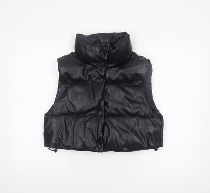 Womens UK Size M Stradivarius Black Puffer Jacket