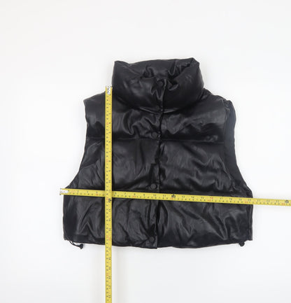 Womens UK Size M Stradivarius Black Puffer Jacket
