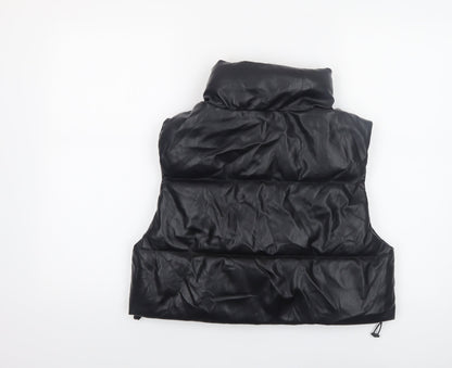 Womens UK Size M Stradivarius Black Puffer Jacket