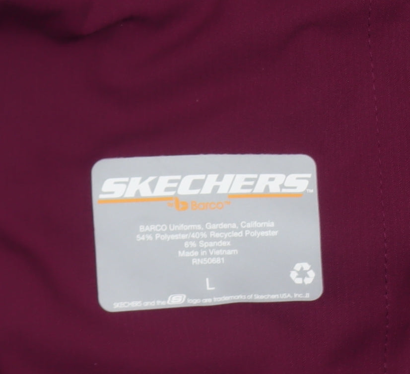 Womens UK Size L Skechers Regular Fit Workwear Casual Travel Red Trousers