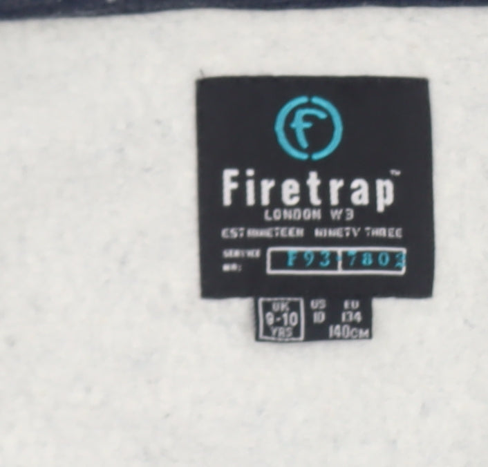 Boys UK Size 9-10 Years Firetrap Blue Full Zip Hoodie