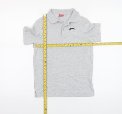 Boys UK Size 9-10 Years Slazenger Grey Basic Polo