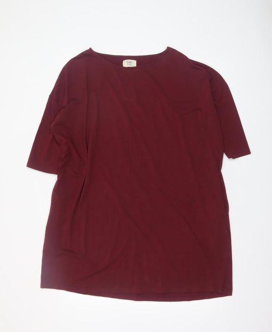 Womens UK Size S Hush Red Basic T-Shirt