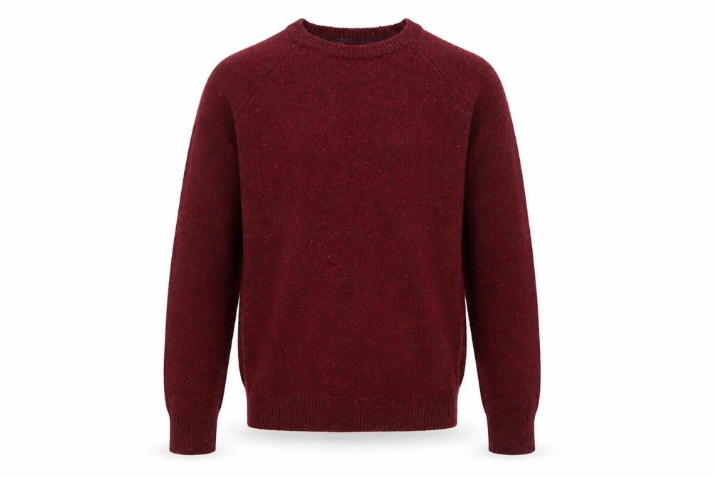 Mantaray Men's Red Wool Blend Crew Neck Jumper Size S