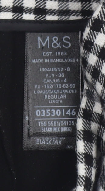 Womens UK Size 8 Marks and Spencer Slim Fit Business Casual Workwear Black Trous