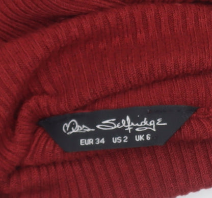 Womens UK Size 6 Miss Selfridge Red Pullover Jumper