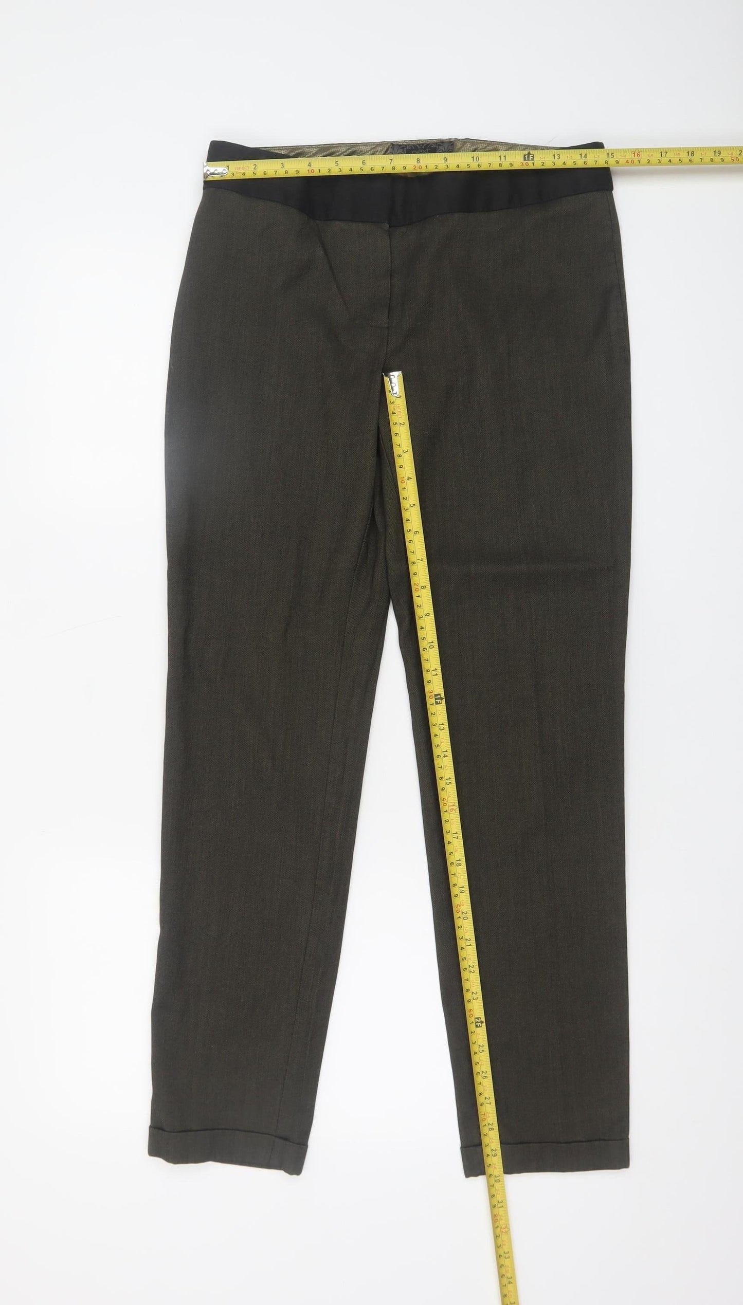 Womens UK Size 10 NEXT Slim Fit Dress Pants Brown Trousers