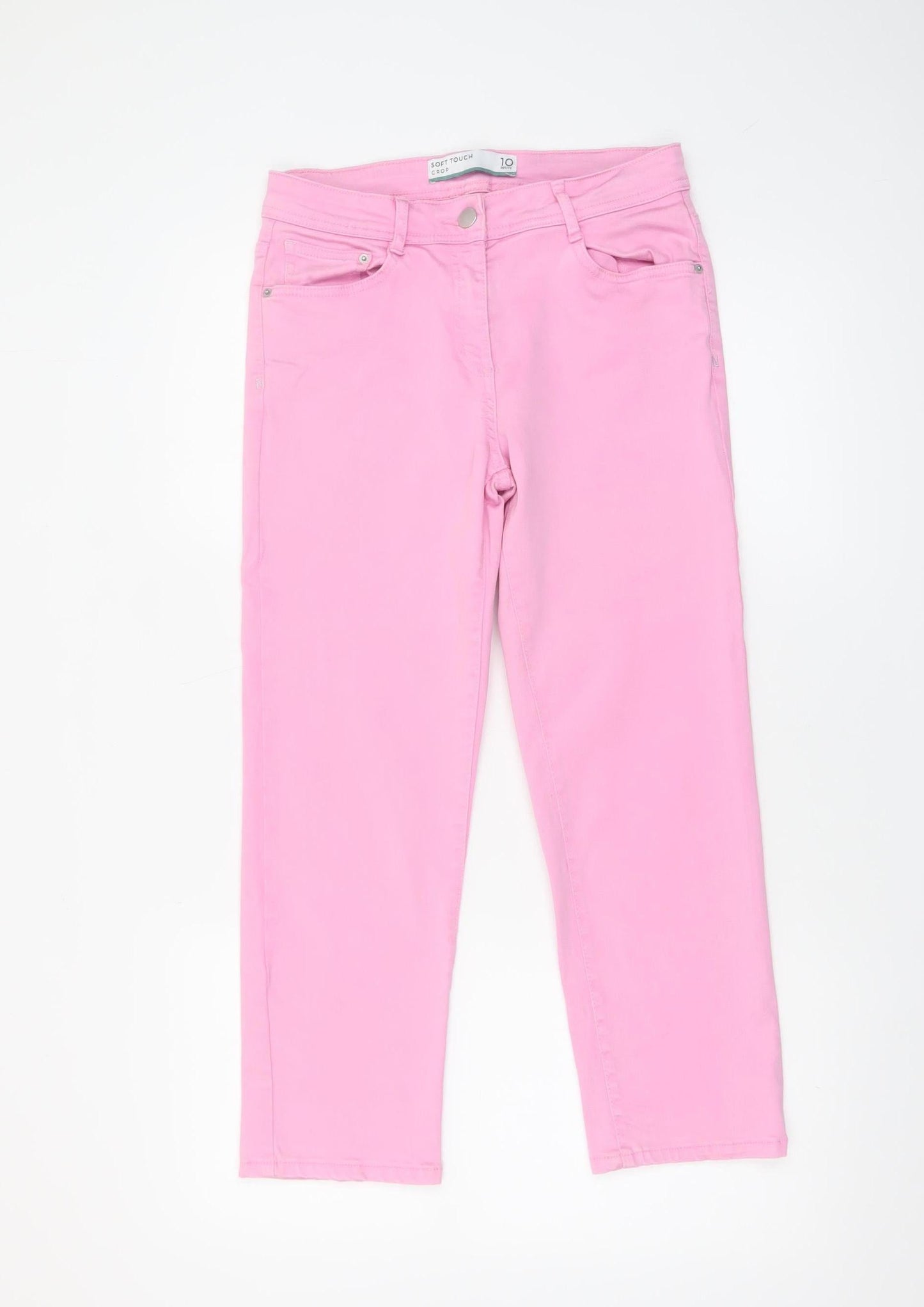 Womens UK Size 10 NEXT Slim Fit Straight Pink Jeans