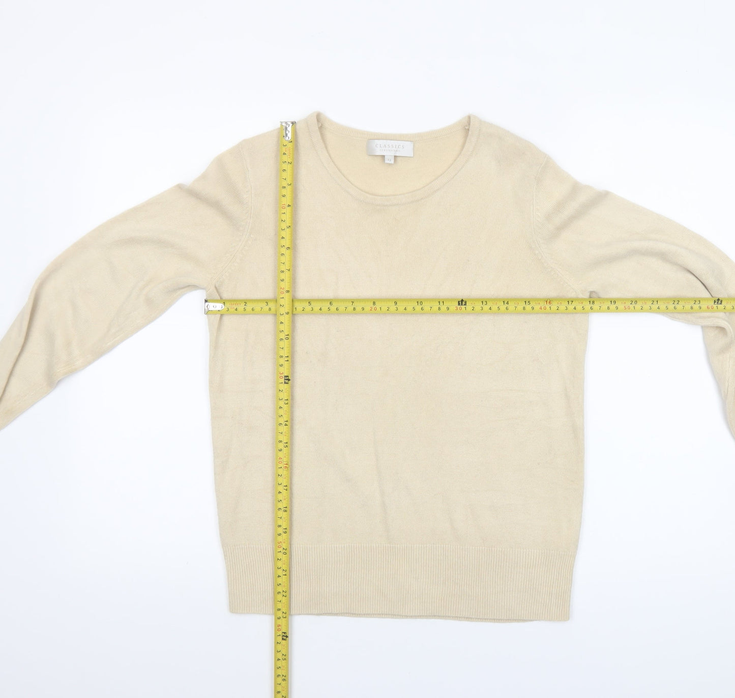 Womens UK Size 12 Debenhams Beige Pullover Jumper