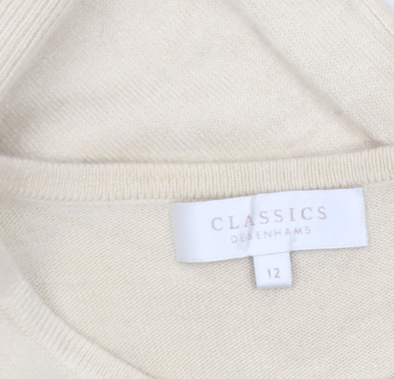 Womens UK Size 12 Debenhams Beige Pullover Jumper