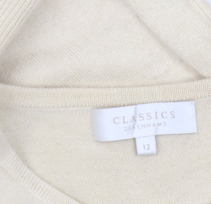 Womens UK Size 12 Debenhams Beige Pullover Jumper