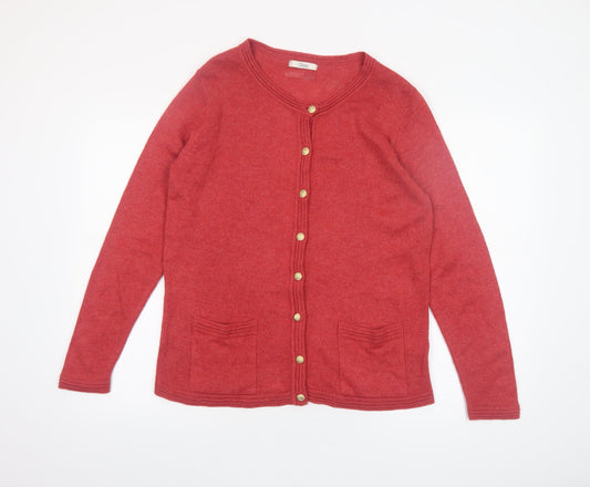 Womens UK Size 16 Marks and Spencer Red Cardigan Jumper