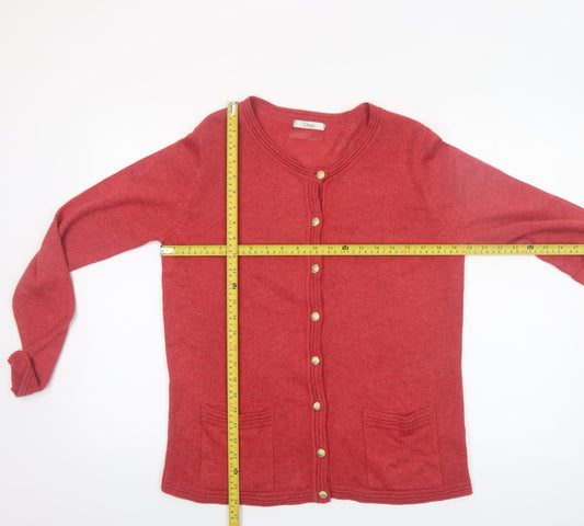 Womens UK Size 16 Marks and Spencer Red Cardigan Jumper