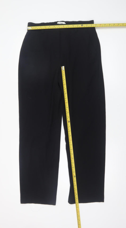Marks and Spencer Women’s Black Size 12 Regular Straight Leg Stretch Trousers