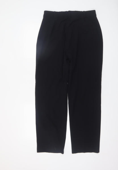 Marks and Spencer Women’s Black Size 12 Regular Straight Leg Stretch Trousers