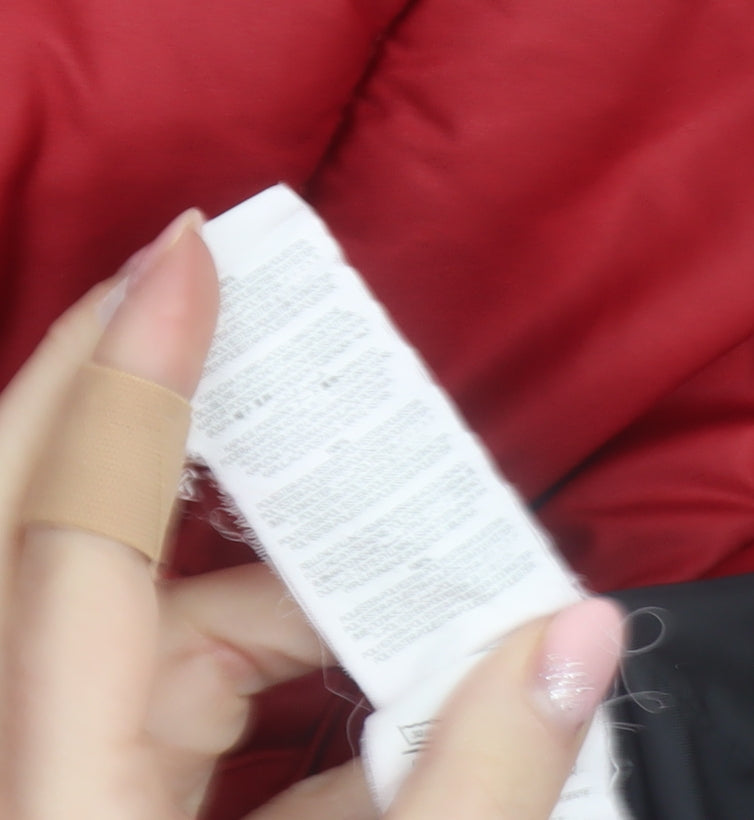 Springfield Women Red Hooded Puffer Jacket Size 16 Quilted Winter Coat