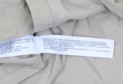 Massimo Dutti Men's Beige Cotton Long Sleeve Button-Up Shirt M