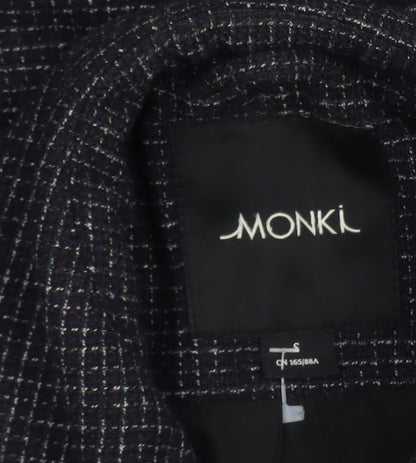 Monki Womens Black Wool Blend Shacket Jacket Size S Classic Relaxed Style