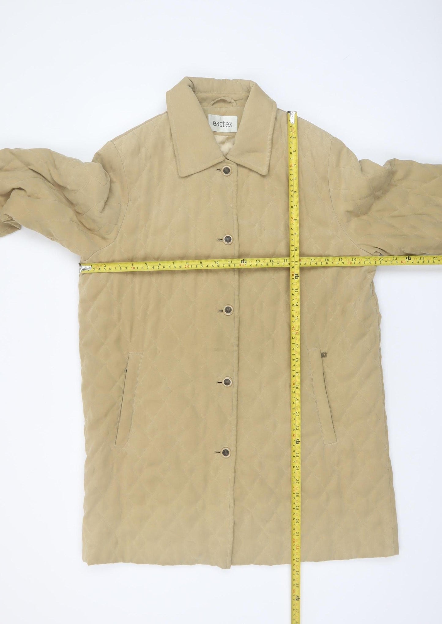 Eastex Women’s Beige Quilted Mid-Length Coat Size 12